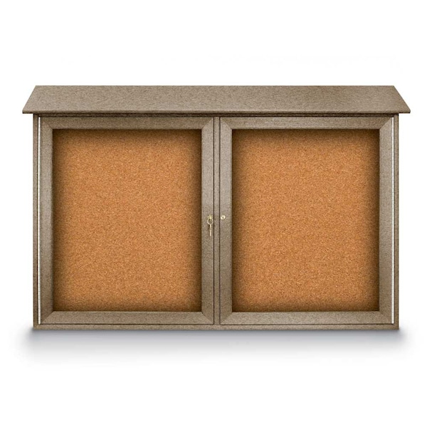 Indoor Enclosed Combo Board, 48"x36", Bronze Frame/Blue & Surf